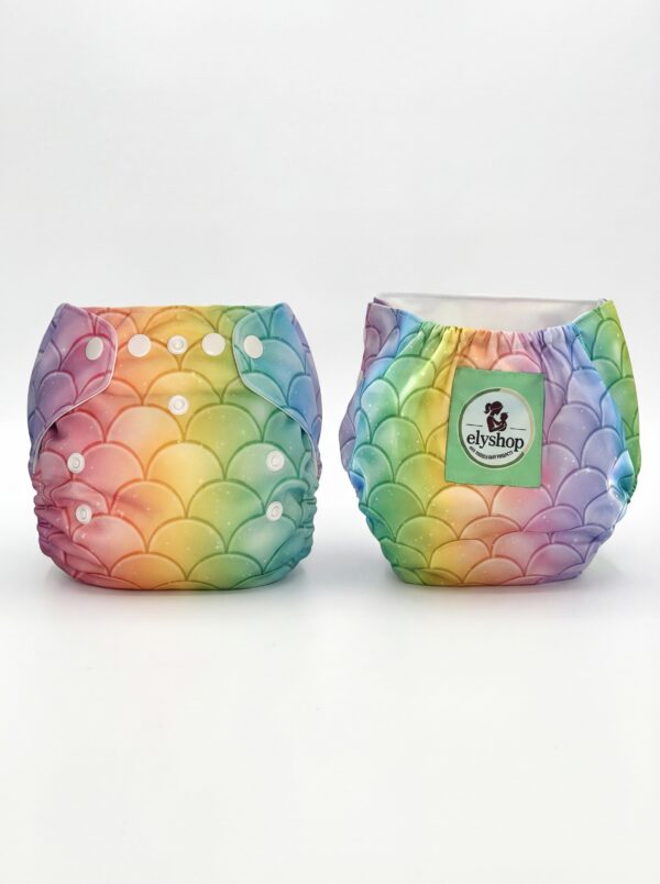 Couche lavable écologique Bébé Vert en tissu doux, réutilisable et confortable pour bébé