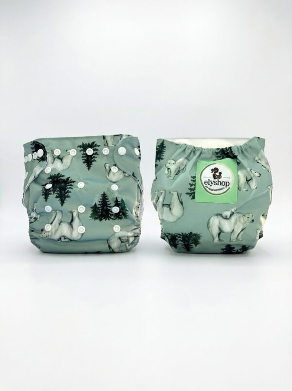 Couche lavable écologique Bébé Vert en tissu doux, réutilisable et confortable pour bébé