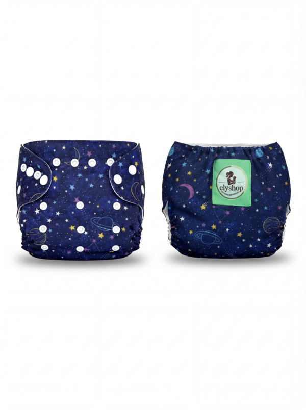 Couche lavable écologique Bébé Vert en tissu doux, réutilisable et confortable pour bébé