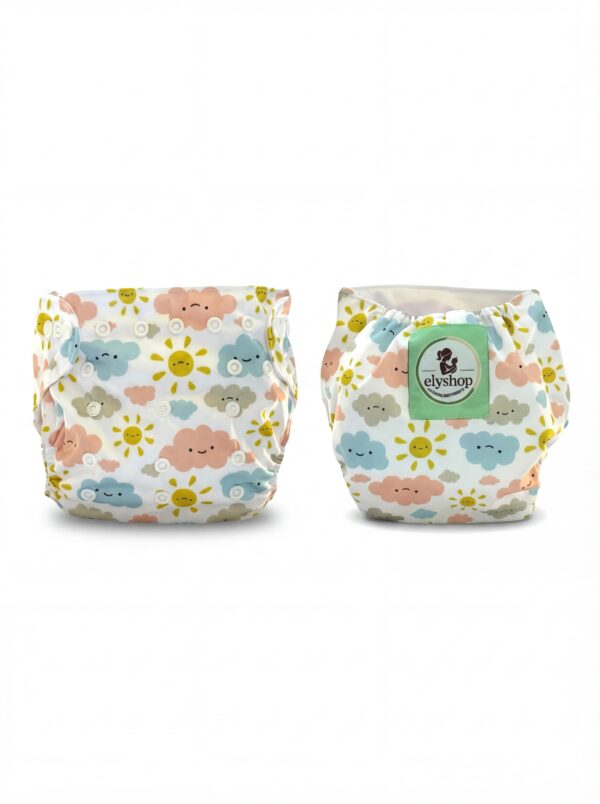Couche lavable écologique Bébé Vert en tissu doux, réutilisable et confortable pour bébé